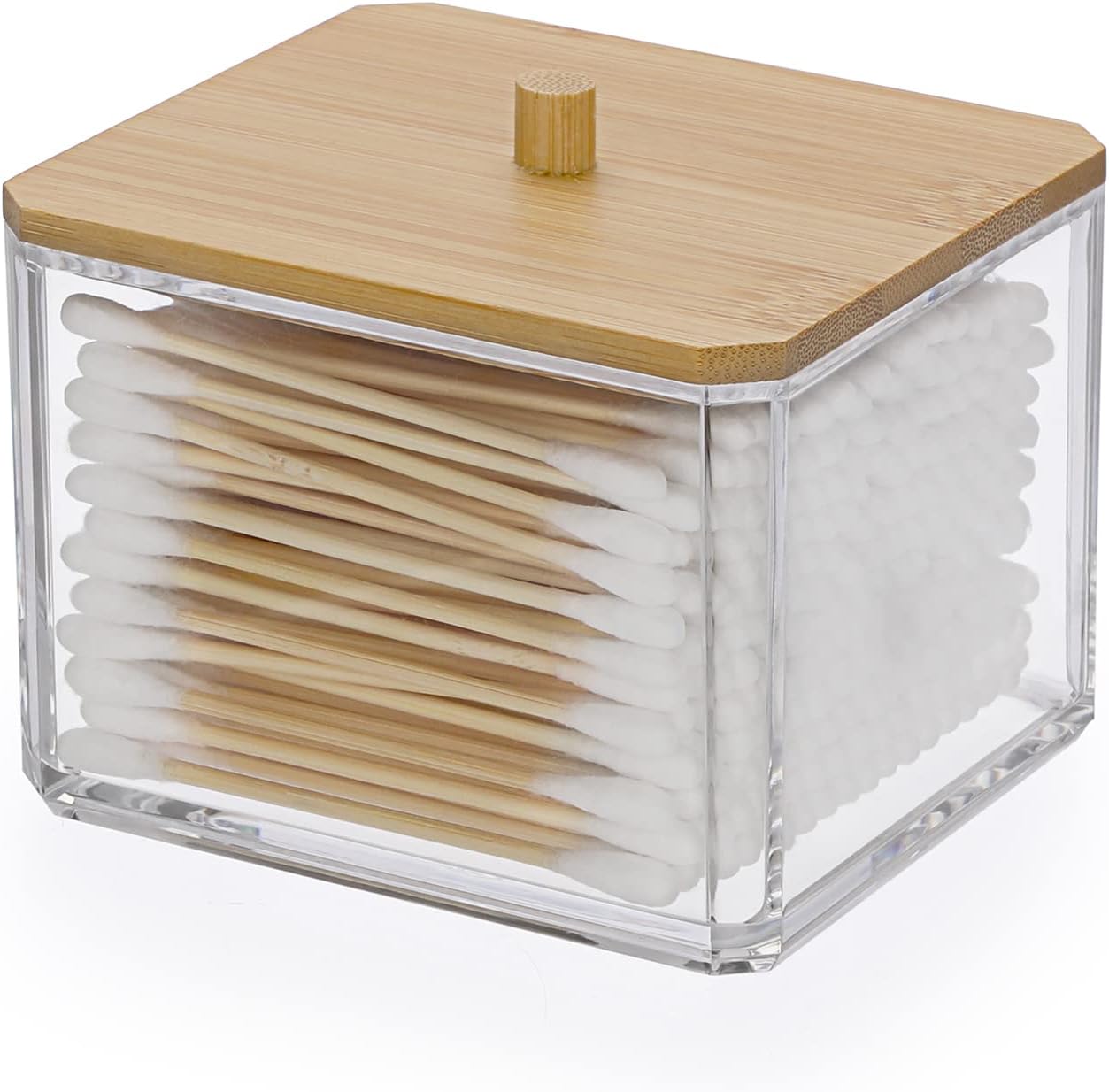 Hipiwe Acrylic Q-Tip Holder with Lid