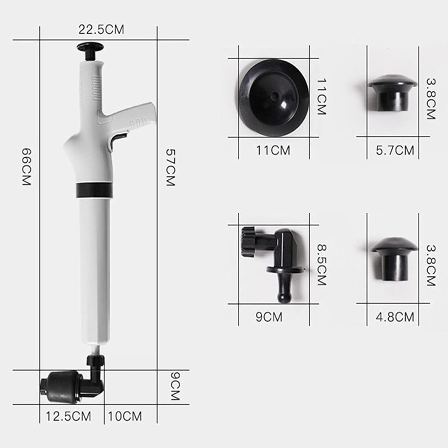 Tyenaza 9 in 1 Toilet Plunger Kit with Air Blaster