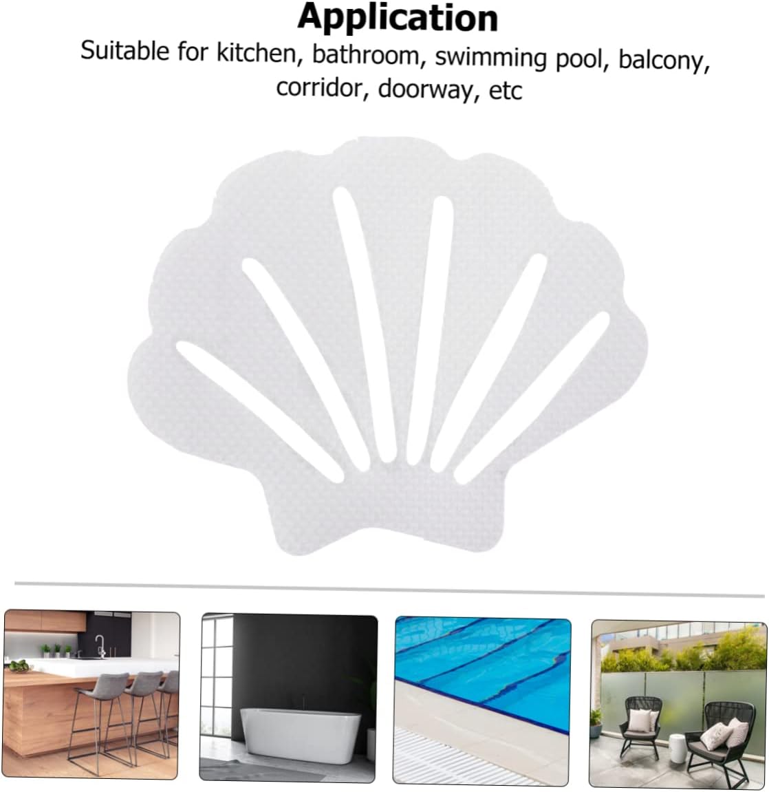 VALICLUD 12Pcs Shell Shape Non-Slip Bath Stickers for Safety and Traction