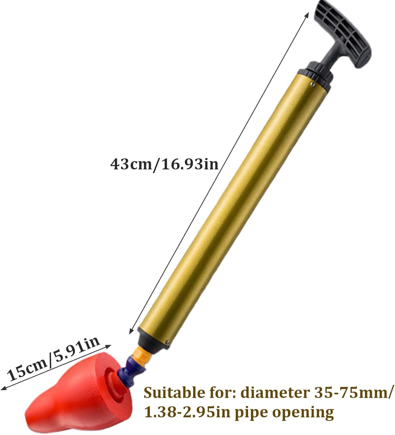 BEAHING High Pressure Toilet Plunger with 180 Rotating Head