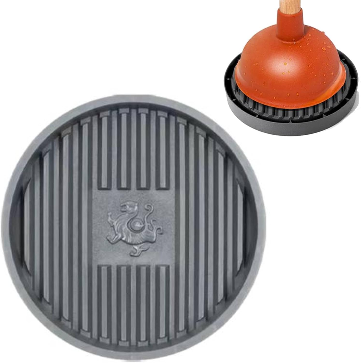 Plunger Tray with Ventilated Design and Quick Drying Gray