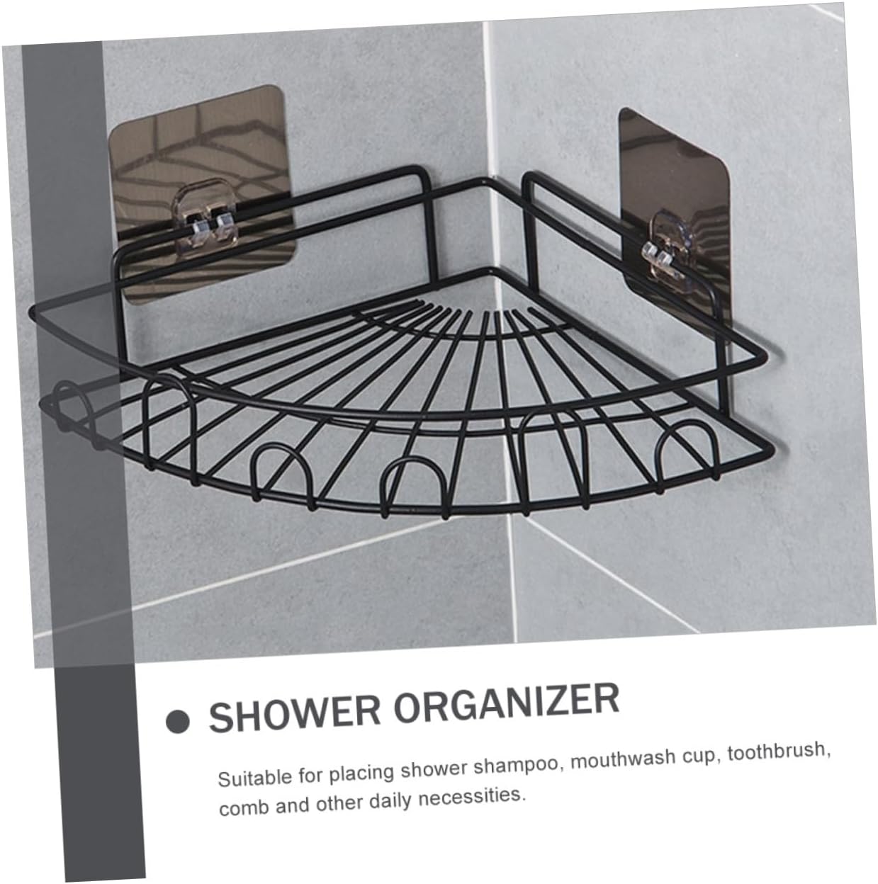 COOLHIYA Wall-Mounted Shower Corner Shelf with Triangular Design