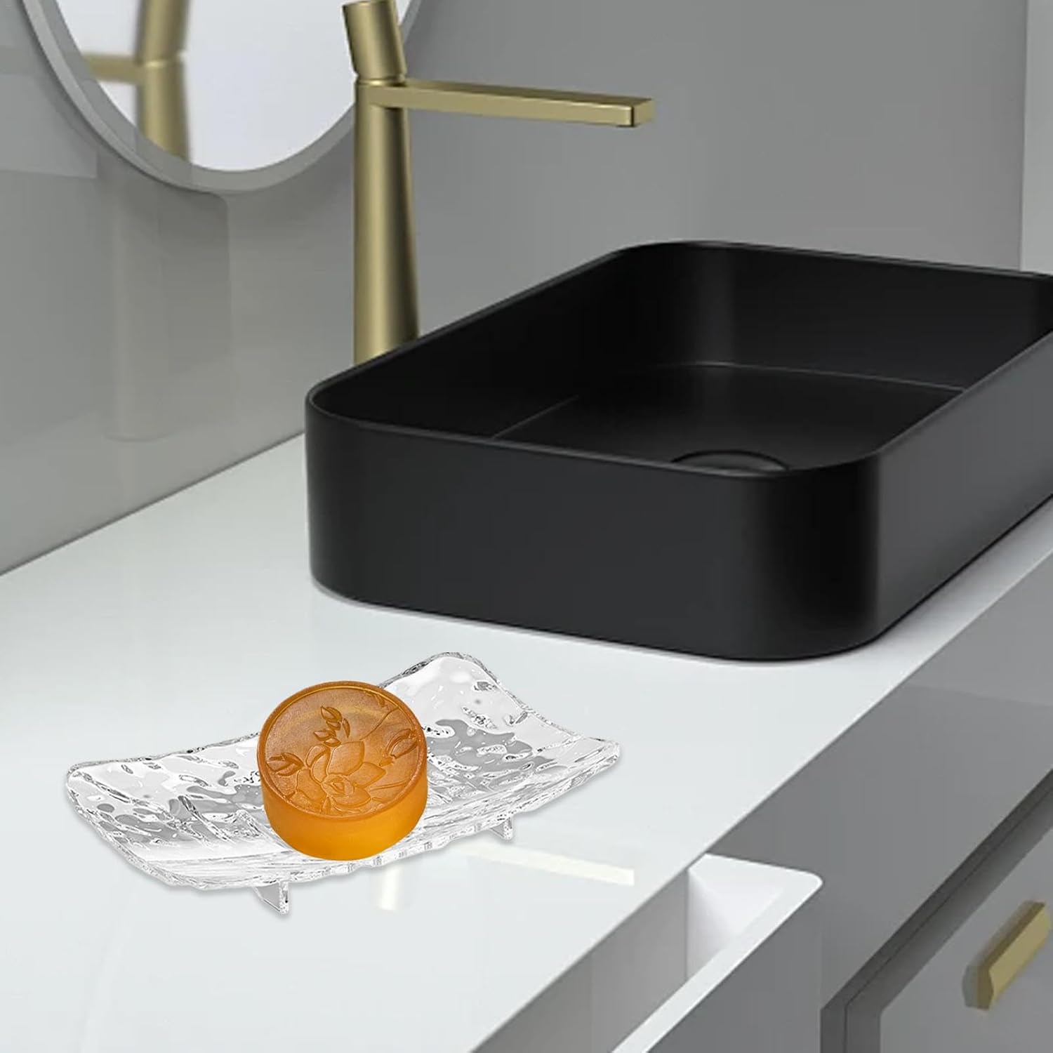 Pink Rectangular Soap Dish with Drain Hole Design