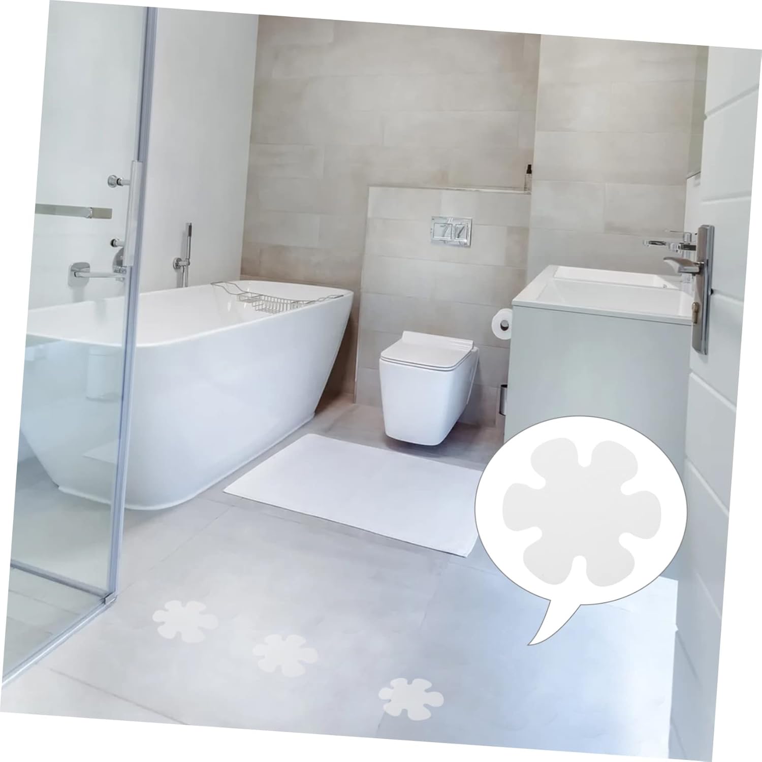Fondotin 1Set Non Slip Bathtub Floor Stickers with Scraper