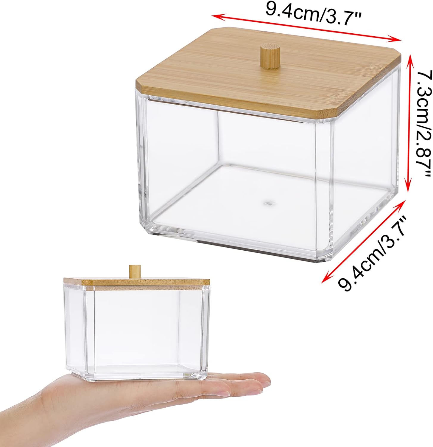 Hipiwe Acrylic Q-Tip Holder with Lid