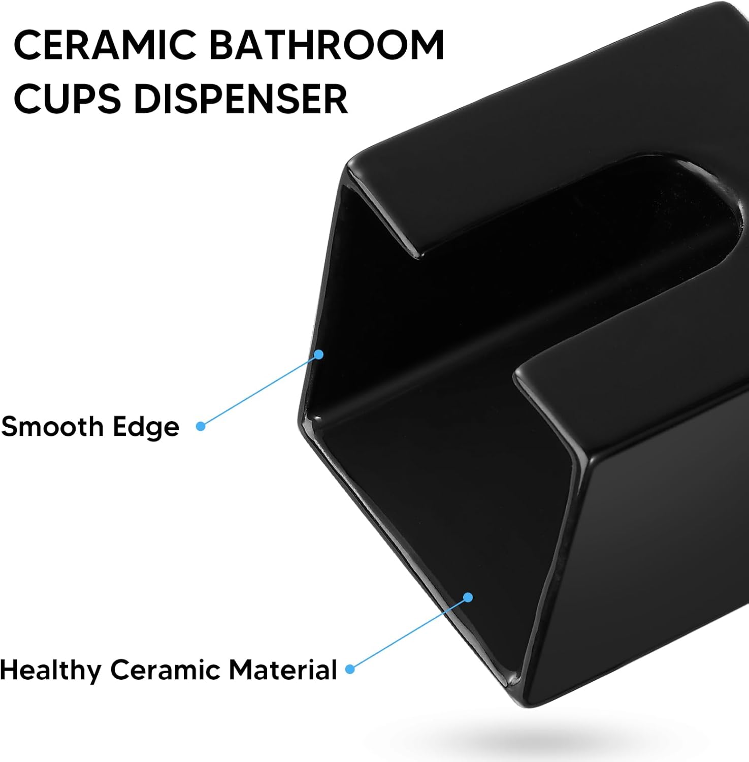MOJIEZUO 3 oz Ceramic Cup Dispenser - Black