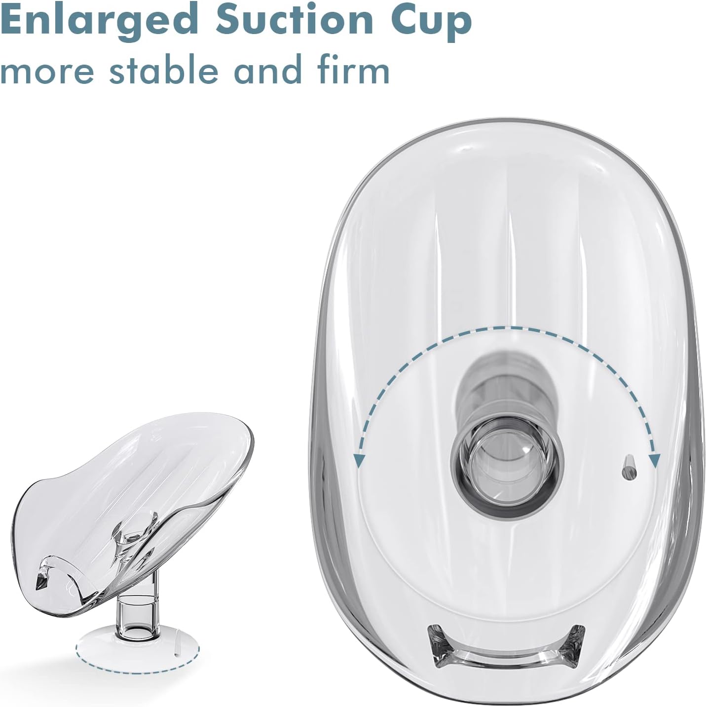 NPET Not Punched Self Draining Soap Dish Holder with Enlarged Suction Cup