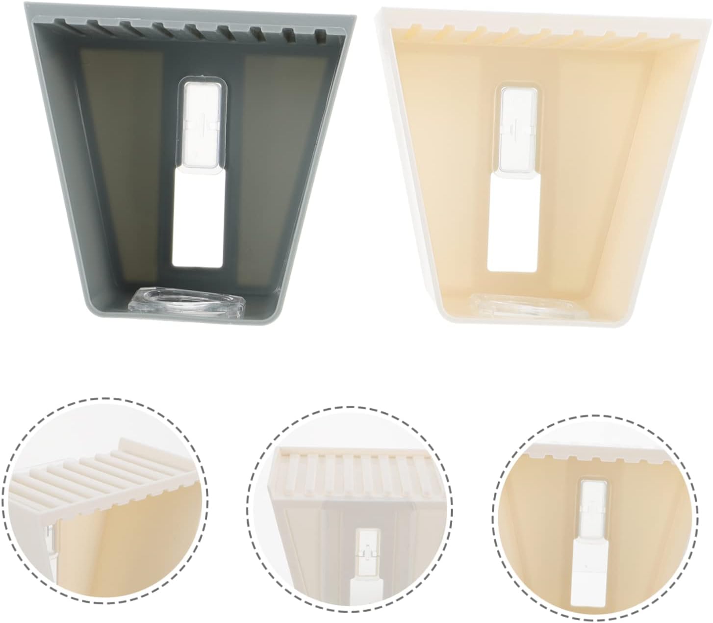 PAMINGONO 2pcs Wall Mounted Shampoo Hook Organizer Rack For Bathroom
