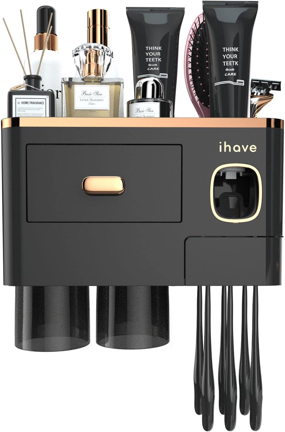 iHave Wall Toothbrush Holder with Dispenser