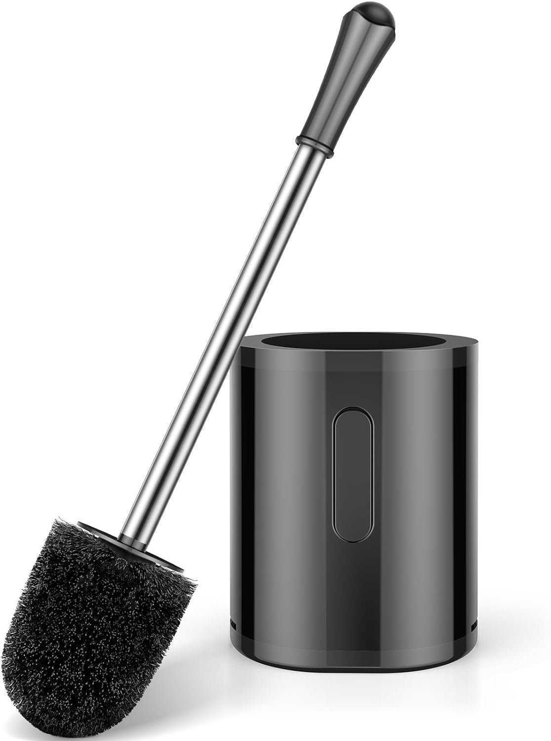 Toilet Brush with Drip-Proof Stainless Steel Handle and Hidden Plastic Holder