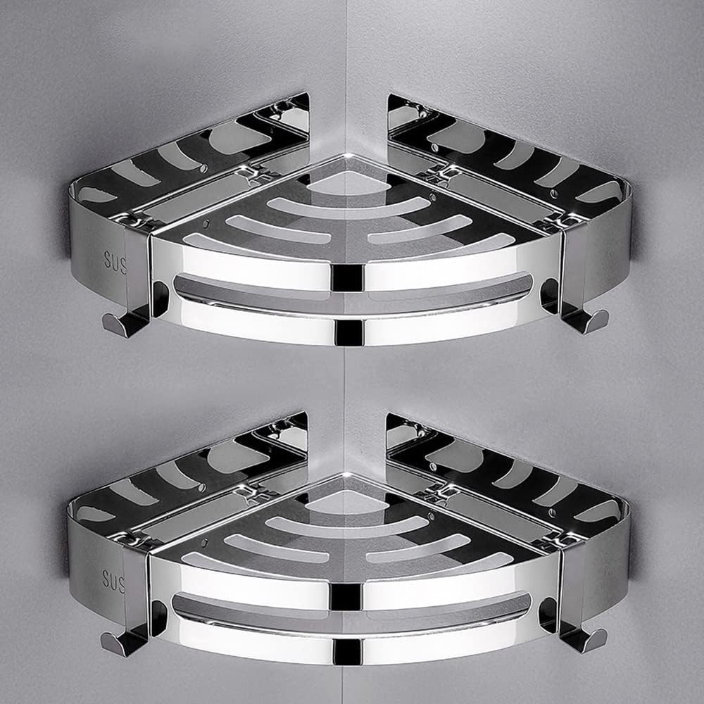 BAHELS Corner Shower Caddy with Wall Hooks 1