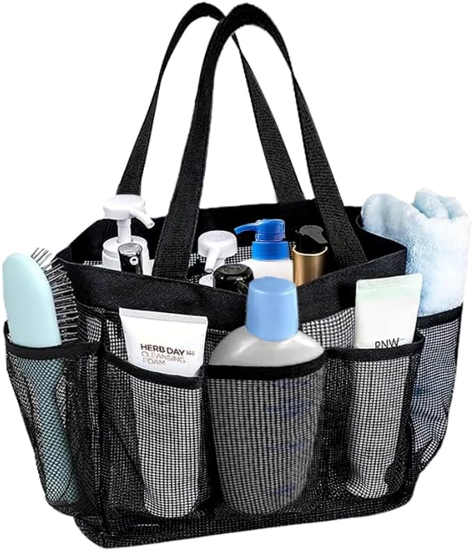 Miloidea Mesh Shower Bag with 7 Pockets - Portable Travel Organizer