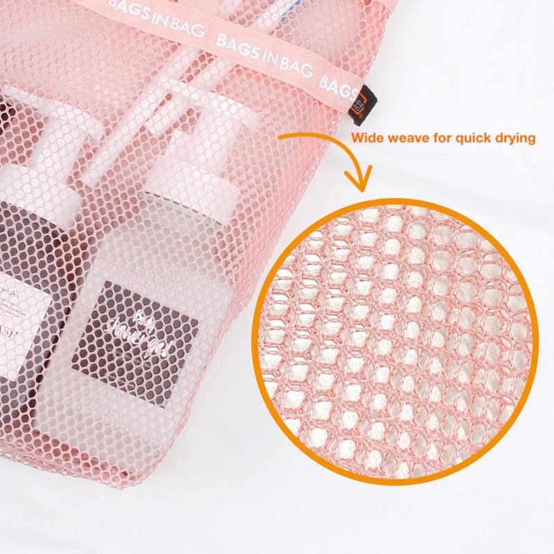Mesh Travel Shower Caddy Tote Bag for Gym Swim Dorms Bathrooms