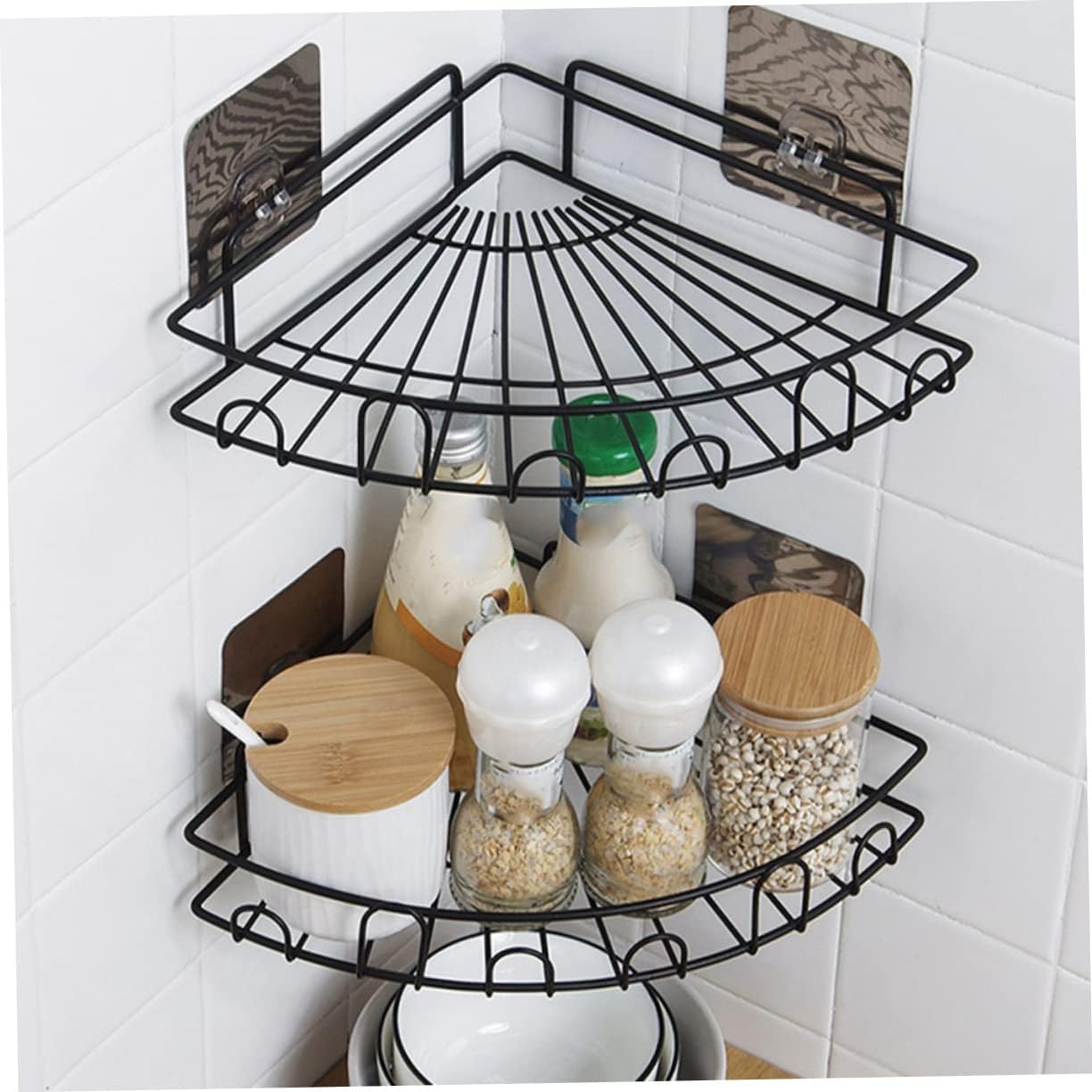 COOLHIYA Wall-Mounted Shower Corner Shelf with Triangular Design