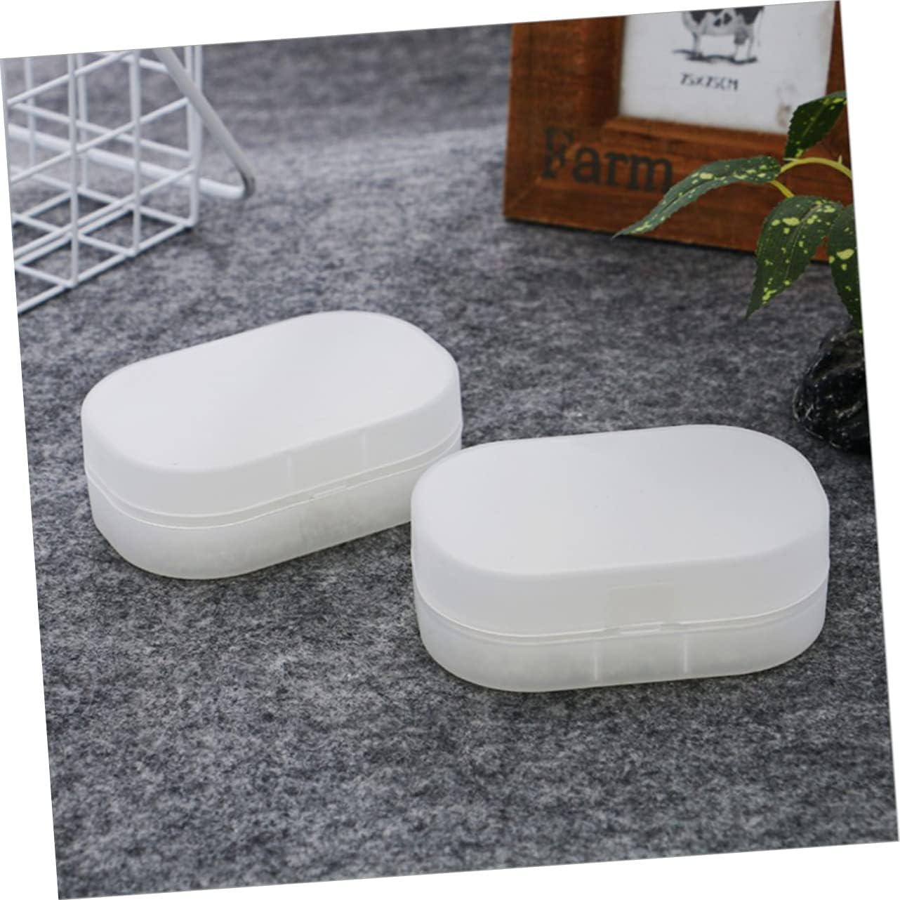 FONDOTIN 2pcs Leak-Proof Plastic Soap Dish Set