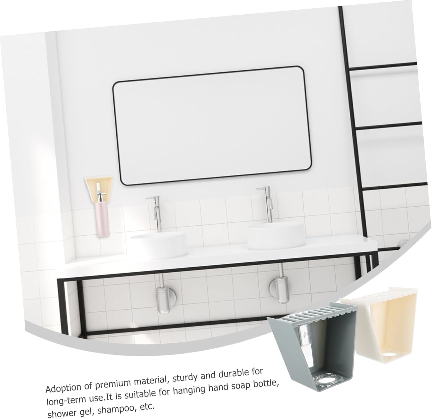 PAMINGONO 2pcs Wall Mounted Shampoo Hook Organizer Rack For Bathroom
