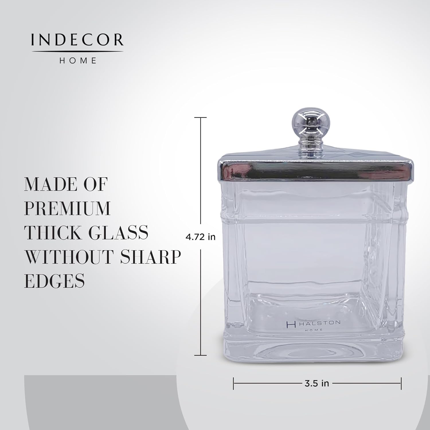 Apothecary Glass Jar with Silver Lid for Bathroom Storage