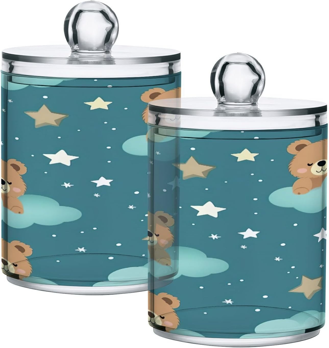 YETTASBIN 4 Pack Clear Apothecary Jars with Lid