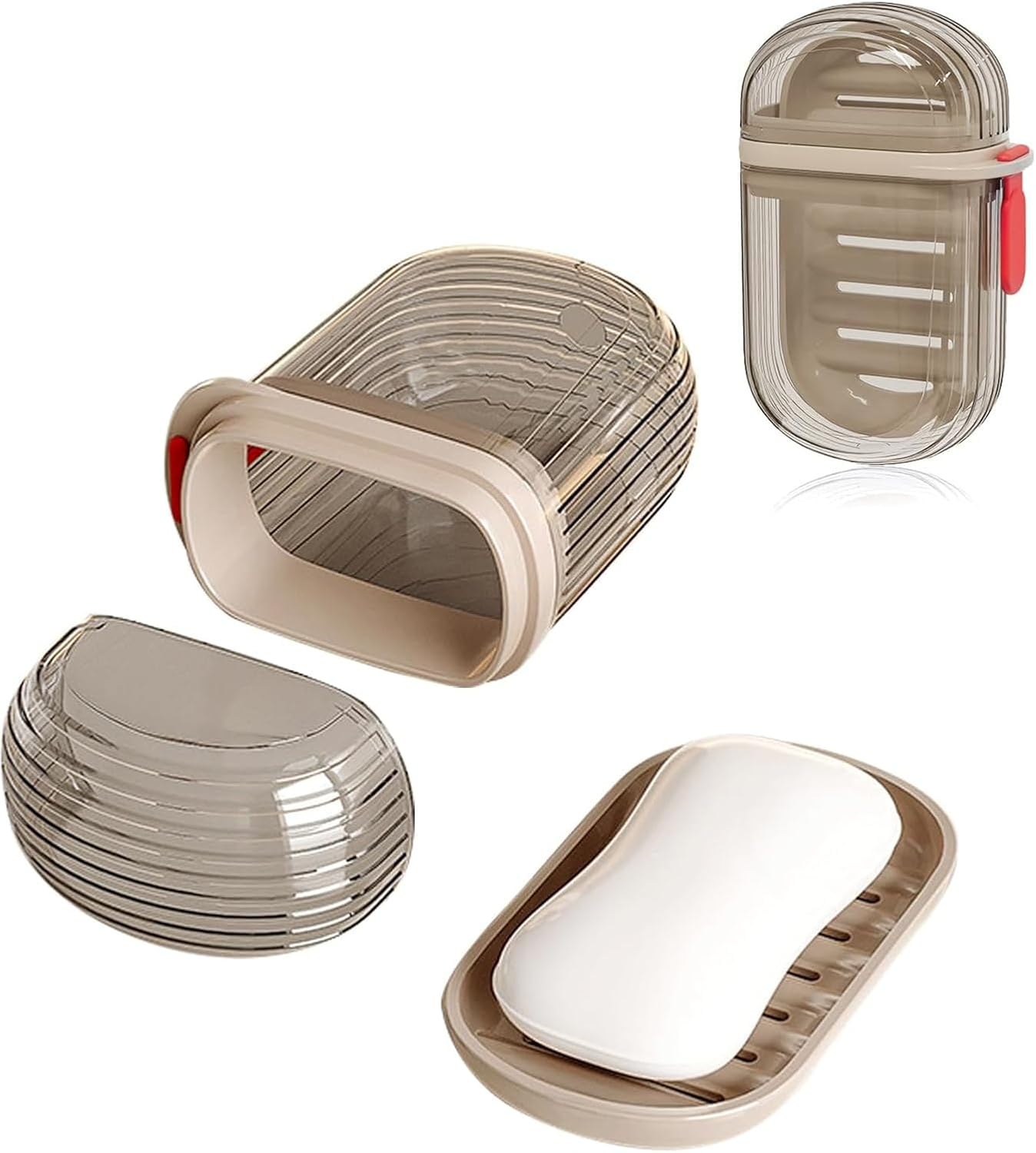 GlitzyStar Soap Dish Holder with Lid - Leakproof and Durable Travel Soap Case