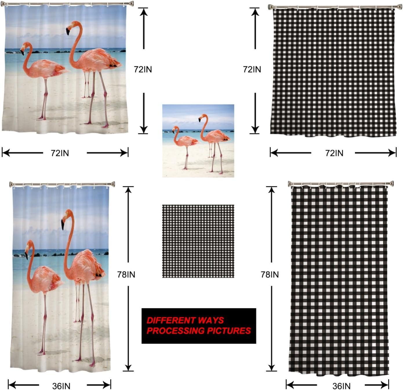 72 Inches Christmas Octopus Shower Curtain Set with 12 Hooks