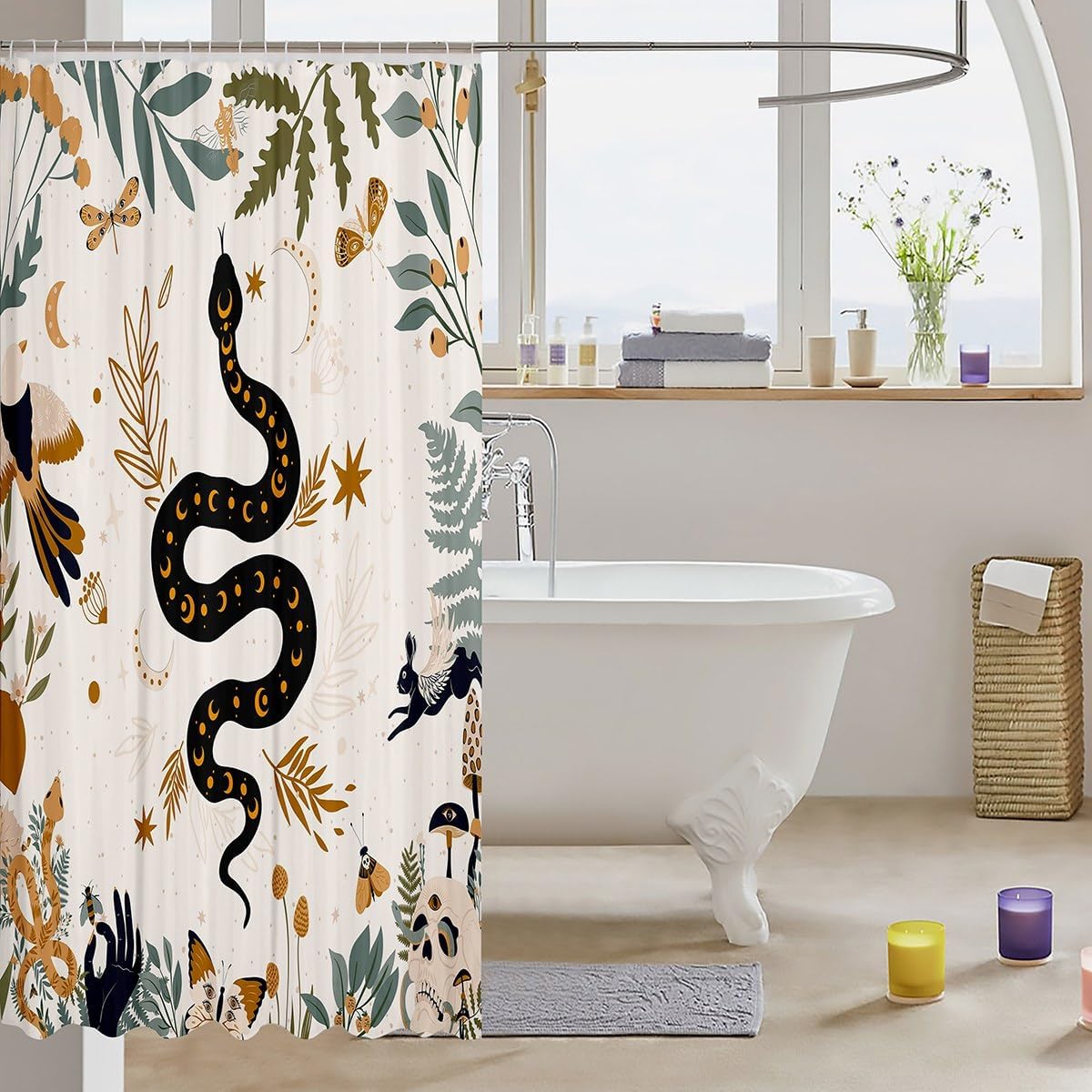 Erosebridal Snake Pattern Waterproof Curtain Set