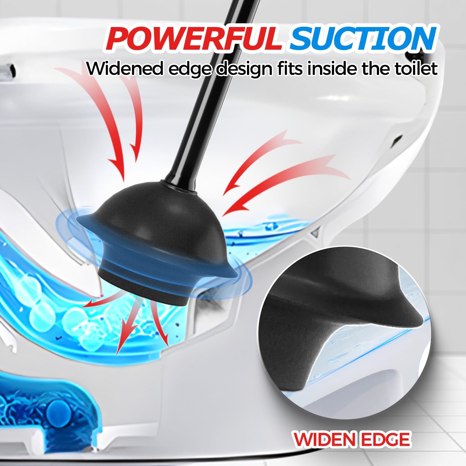 FORASTO 2Pack Toilet Plunger with Holder and Cover