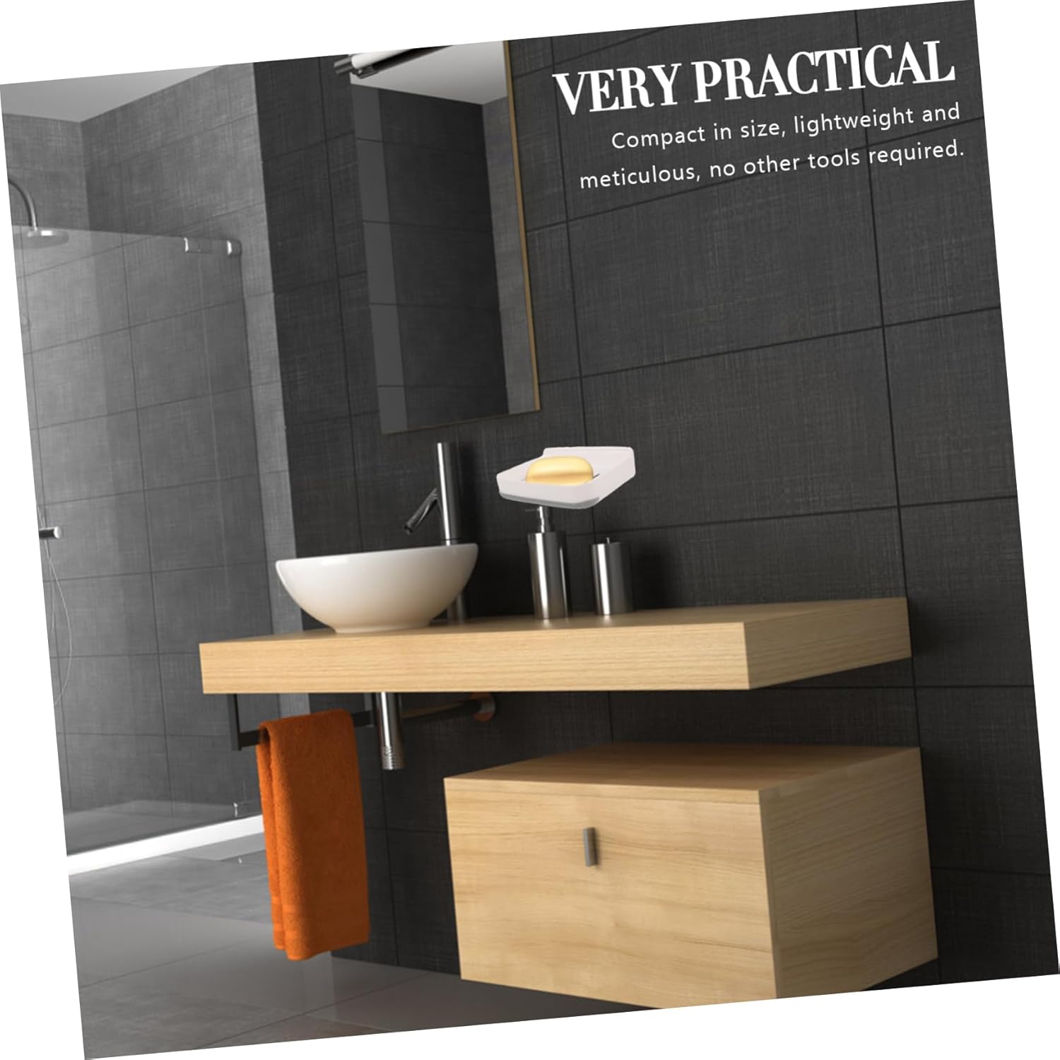 LABRIMP Absorbent Soap Dish No Drilling Wall Mount