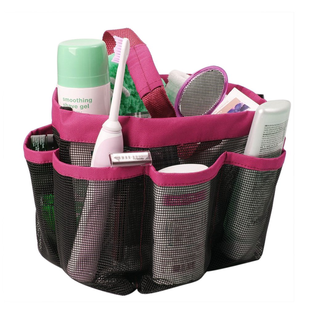 Quick Dry Shower Caddy with 8 Pockets and Handle