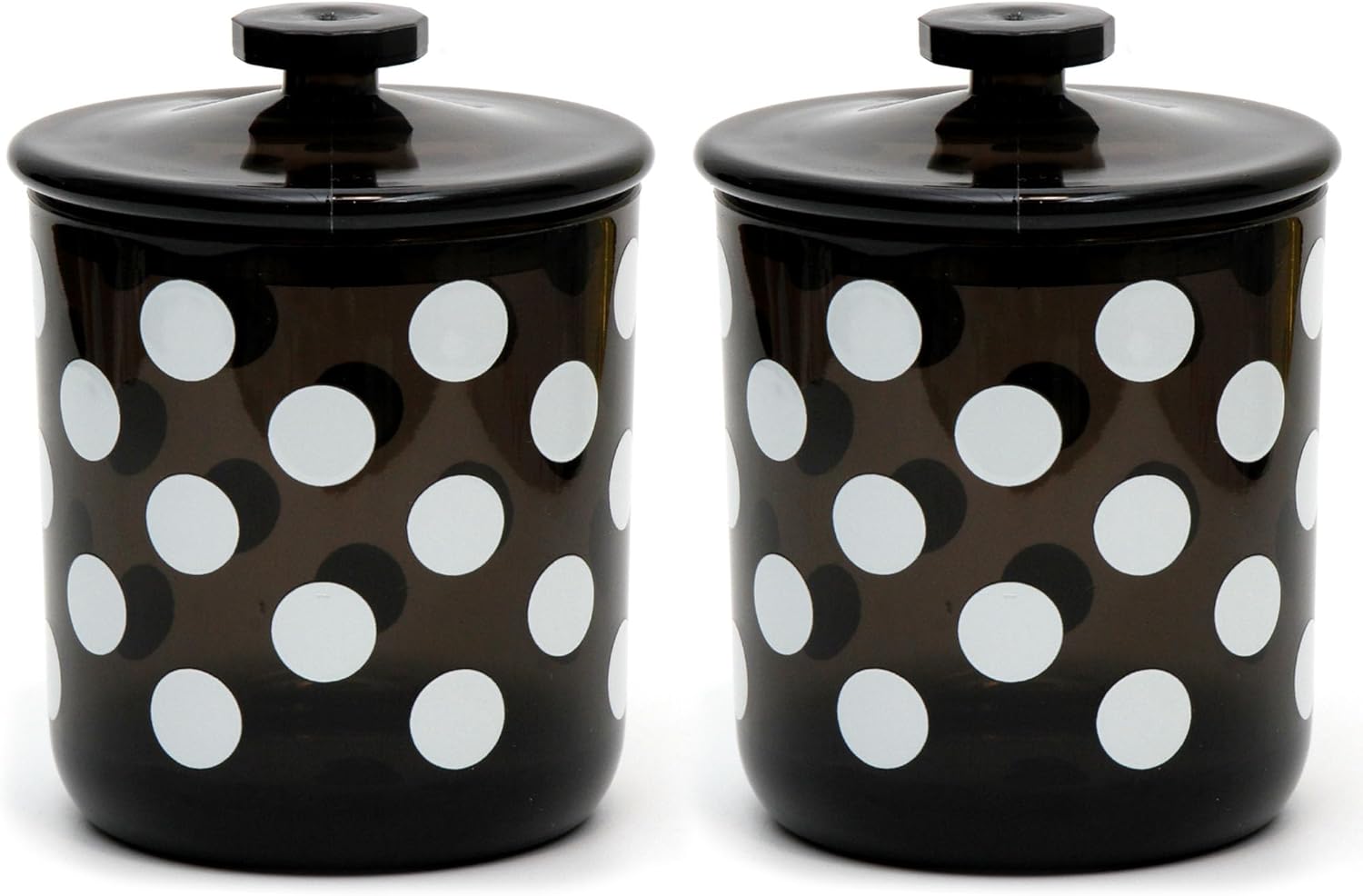 Youngever Plastic Apothecary Jars with Polka Dot Design 2 Sets 15 Ounce