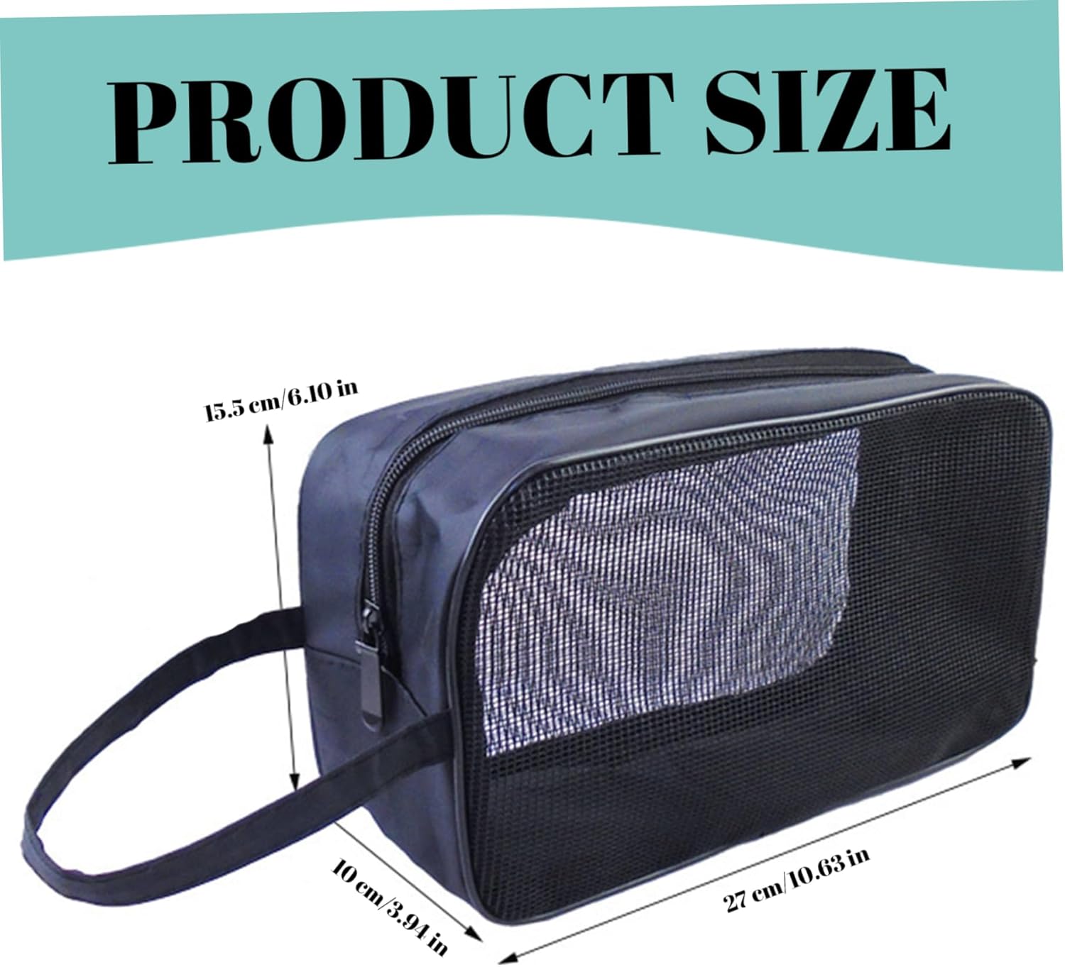 KYEQATY Mesh Shower Bag with Zipper Strap