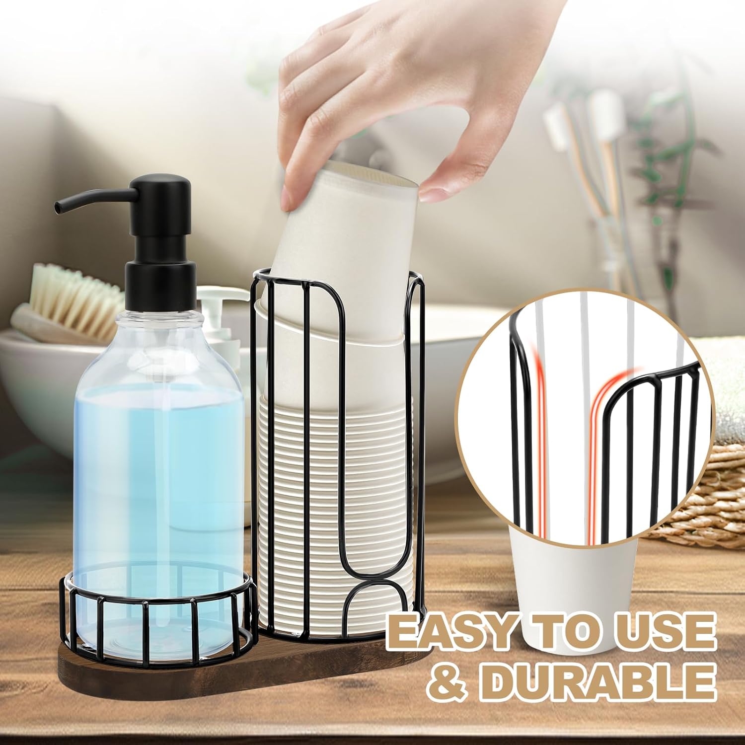 Tanggiteck Country-Style Iron Cup Holder Set