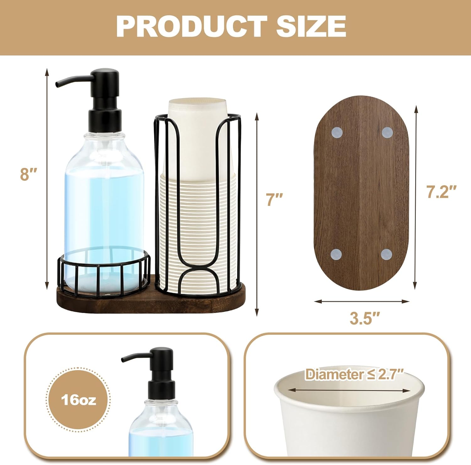 Tanggiteck Country-Style Iron Cup Holder Set