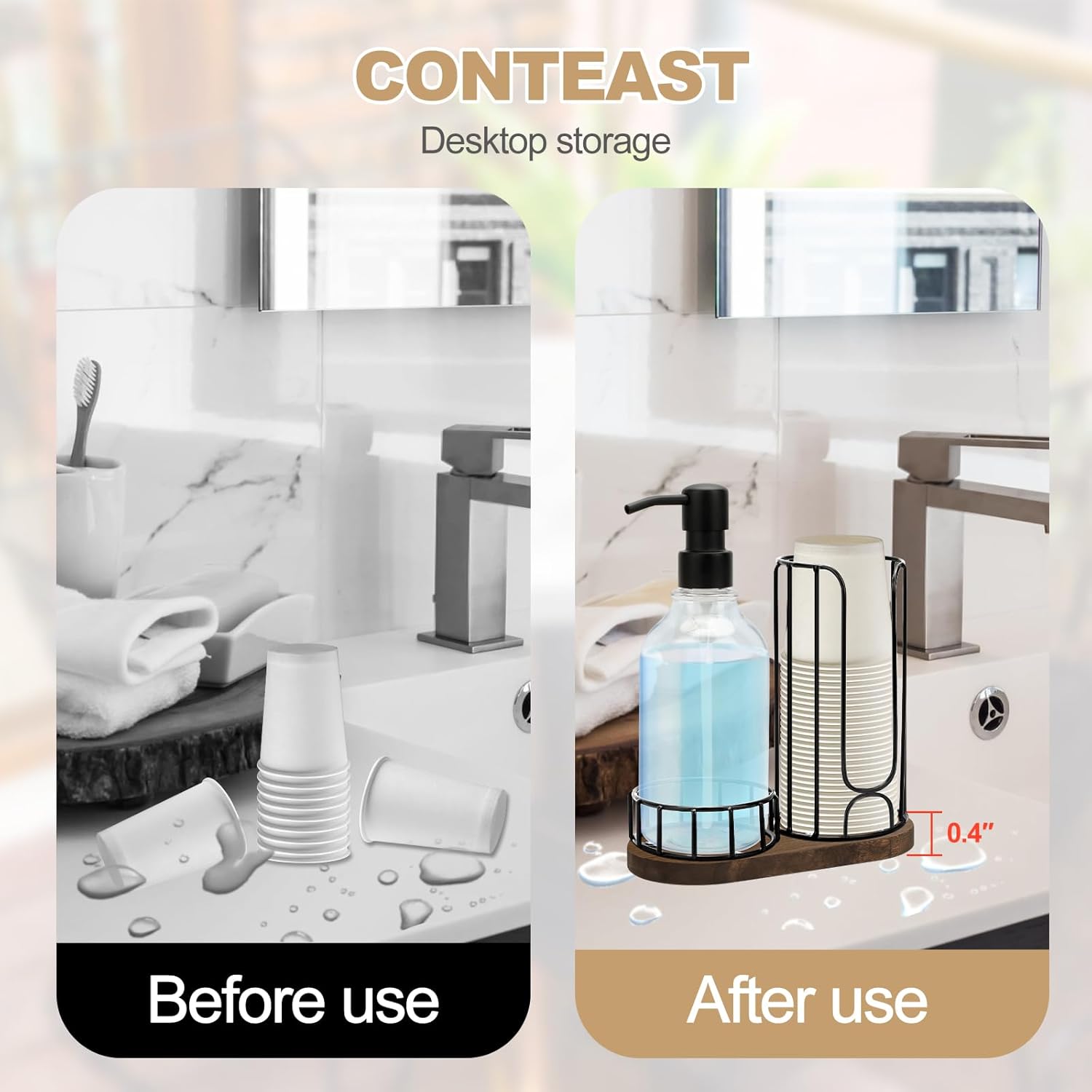 Tanggiteck Country-Style Iron Cup Holder Set