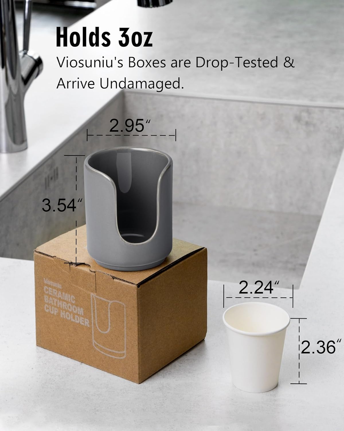 Viosuniu 3 oz Ceramic Cup Dispenser with 5 PLA Paper Cups