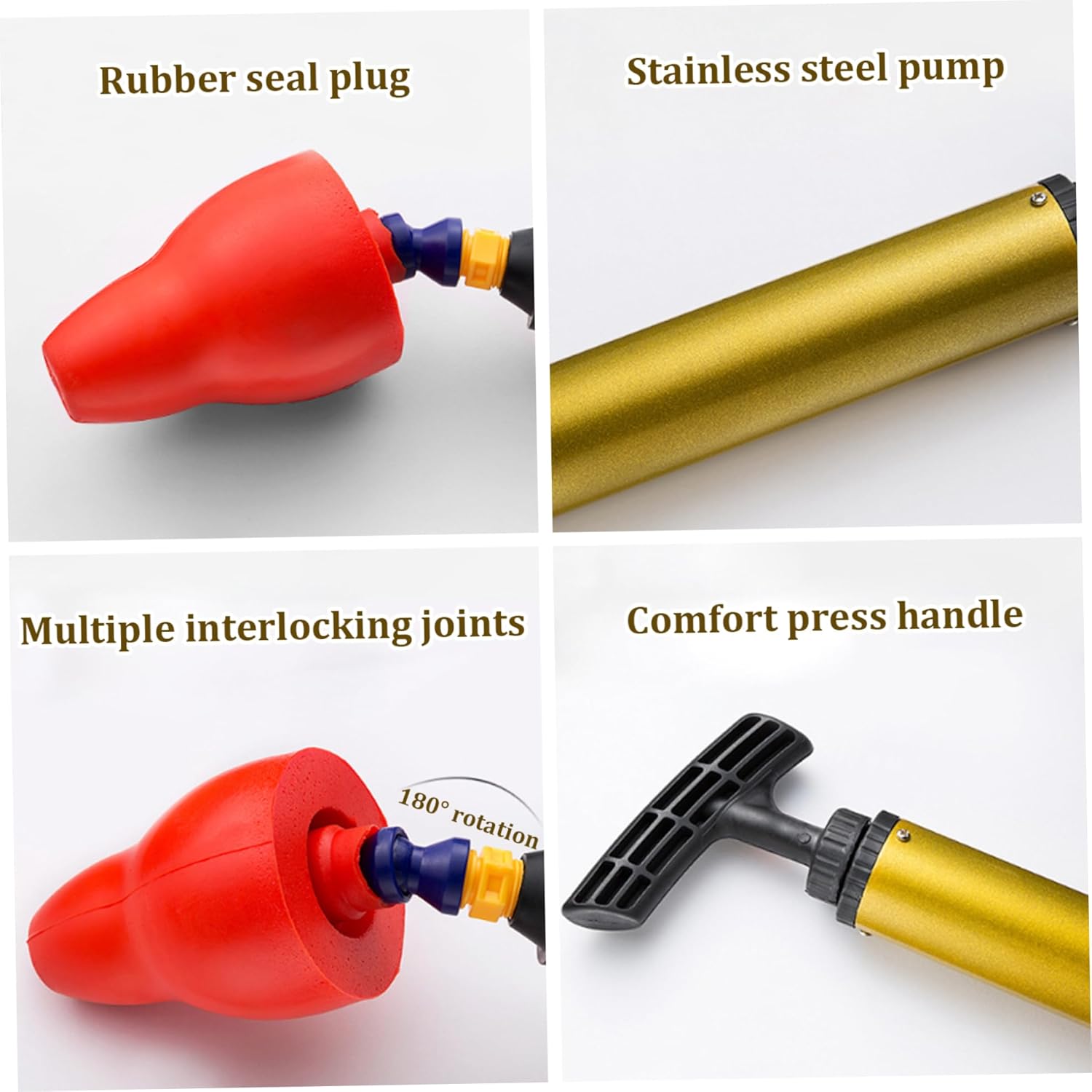 BEAHING High Pressure Toilet Plunger with 180 Rotating Head
