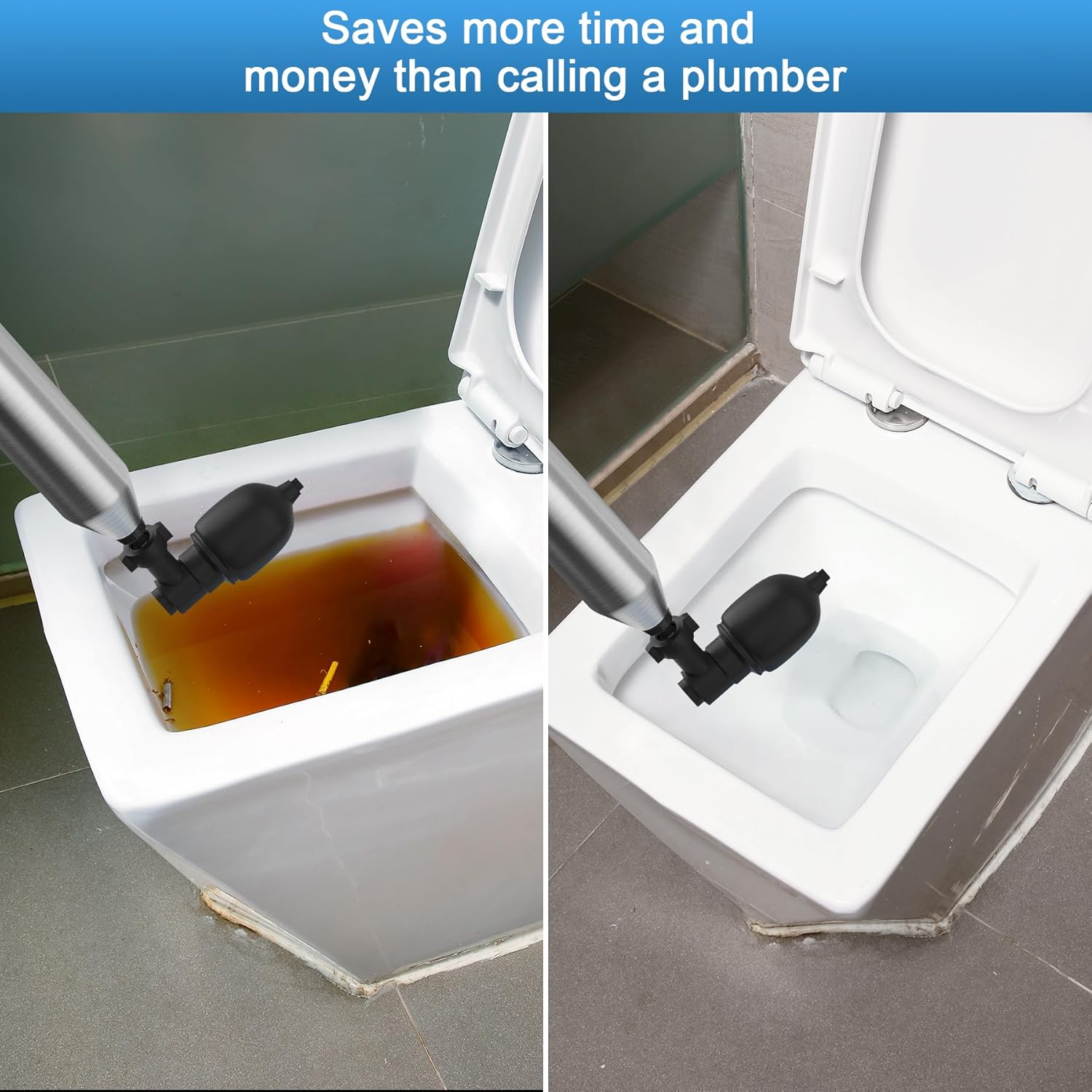 WEIDUOMALY Heavy Duty Toilet Plunger with Pressure Gauge