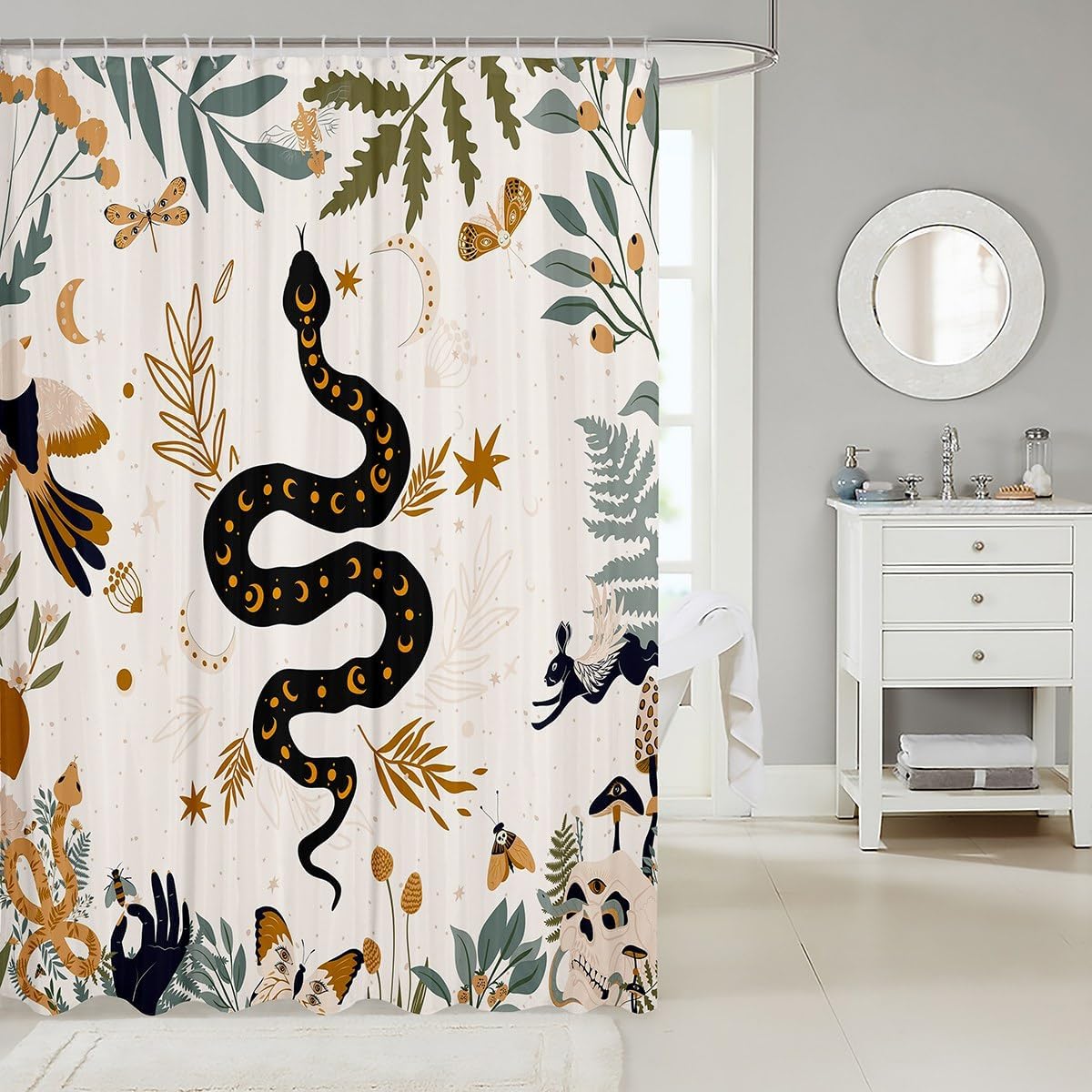 Erosebridal Snake Pattern Waterproof Curtain Set