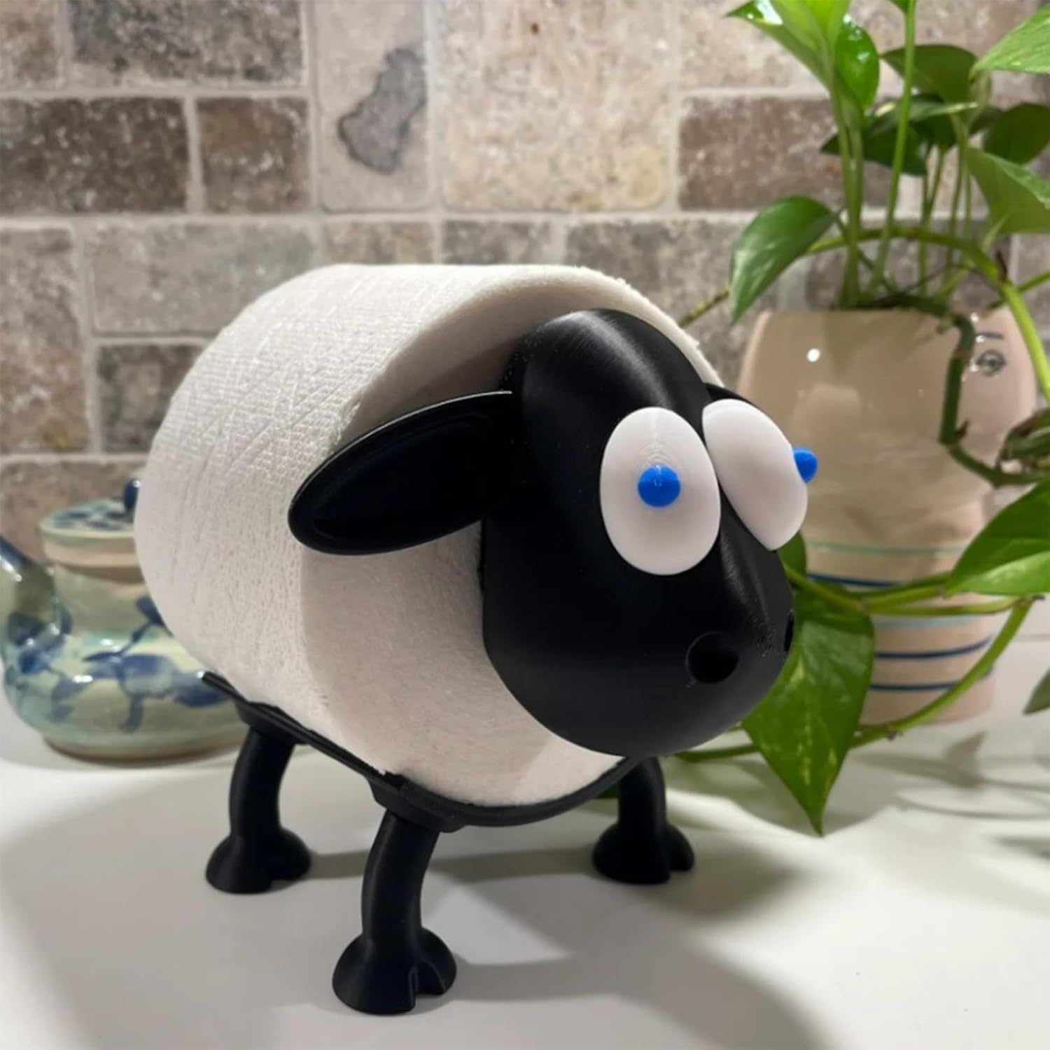 Cute Fluffy Sheep Toilet Paper Holder Set of 2