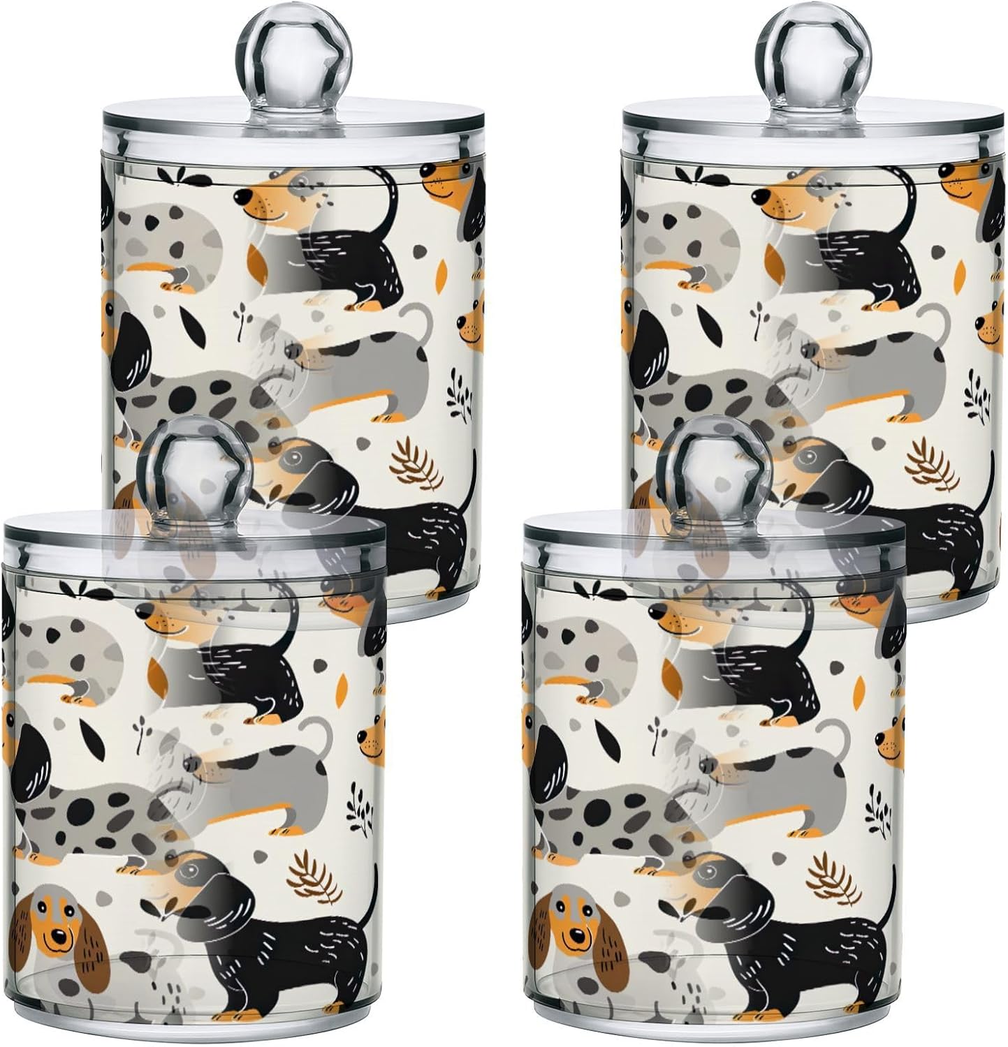FLildon Cute Dogs Q-tip Holder Dispenser 2Pack