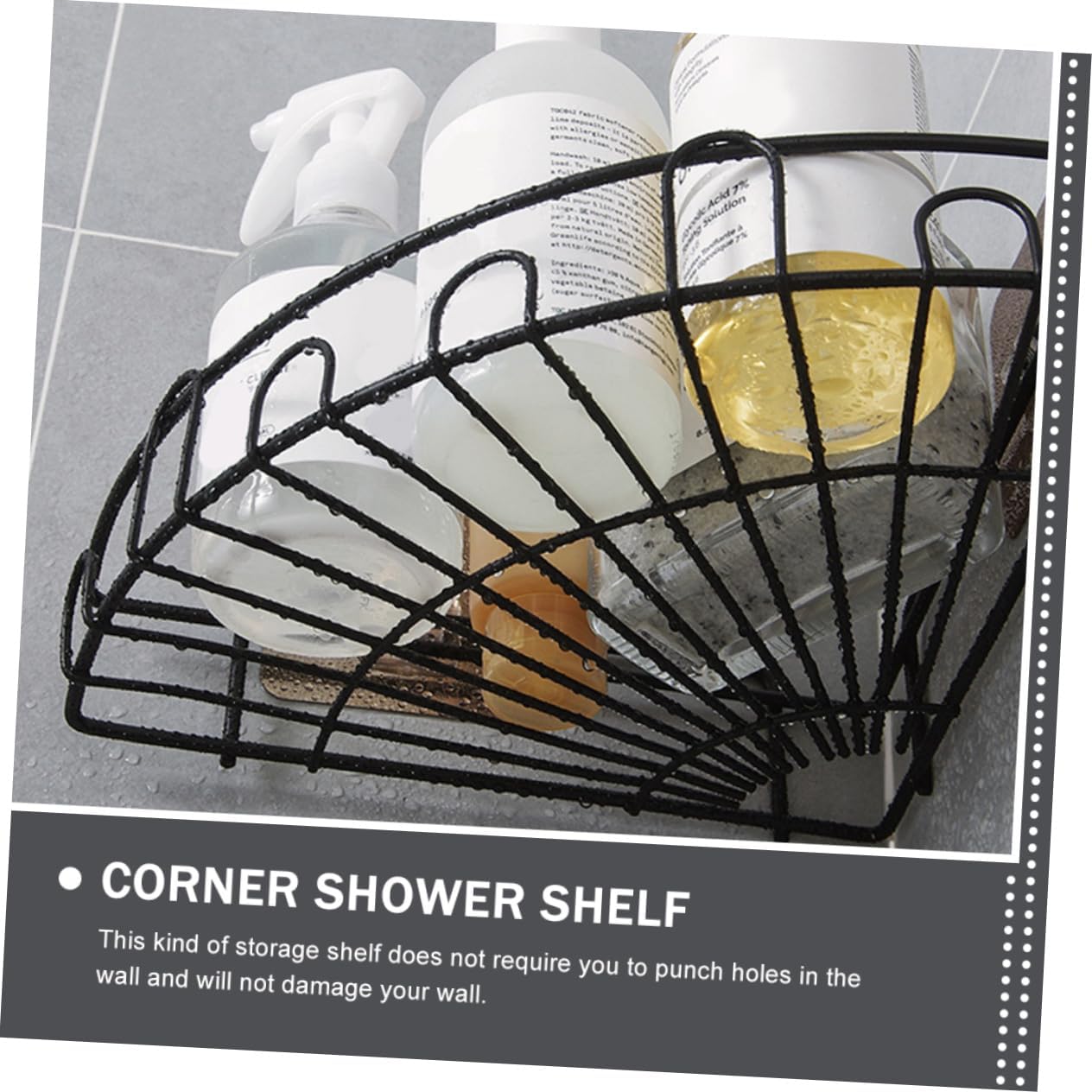 COOLHIYA Wall-Mounted Shower Corner Shelf with Triangular Design