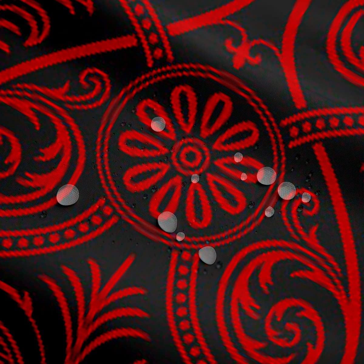 Red Black Gothic Shower Curtain 72x84 with 12 Hooks