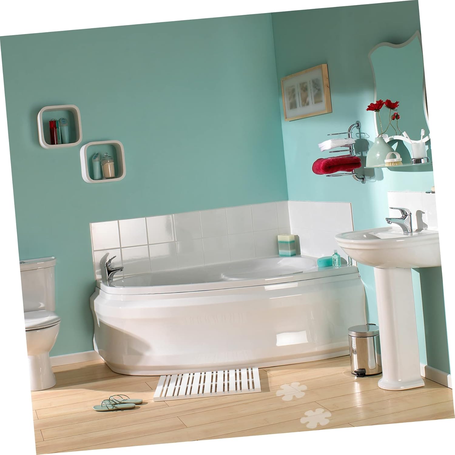 Fondotin 1Set Non Slip Bathtub Floor Stickers with Scraper