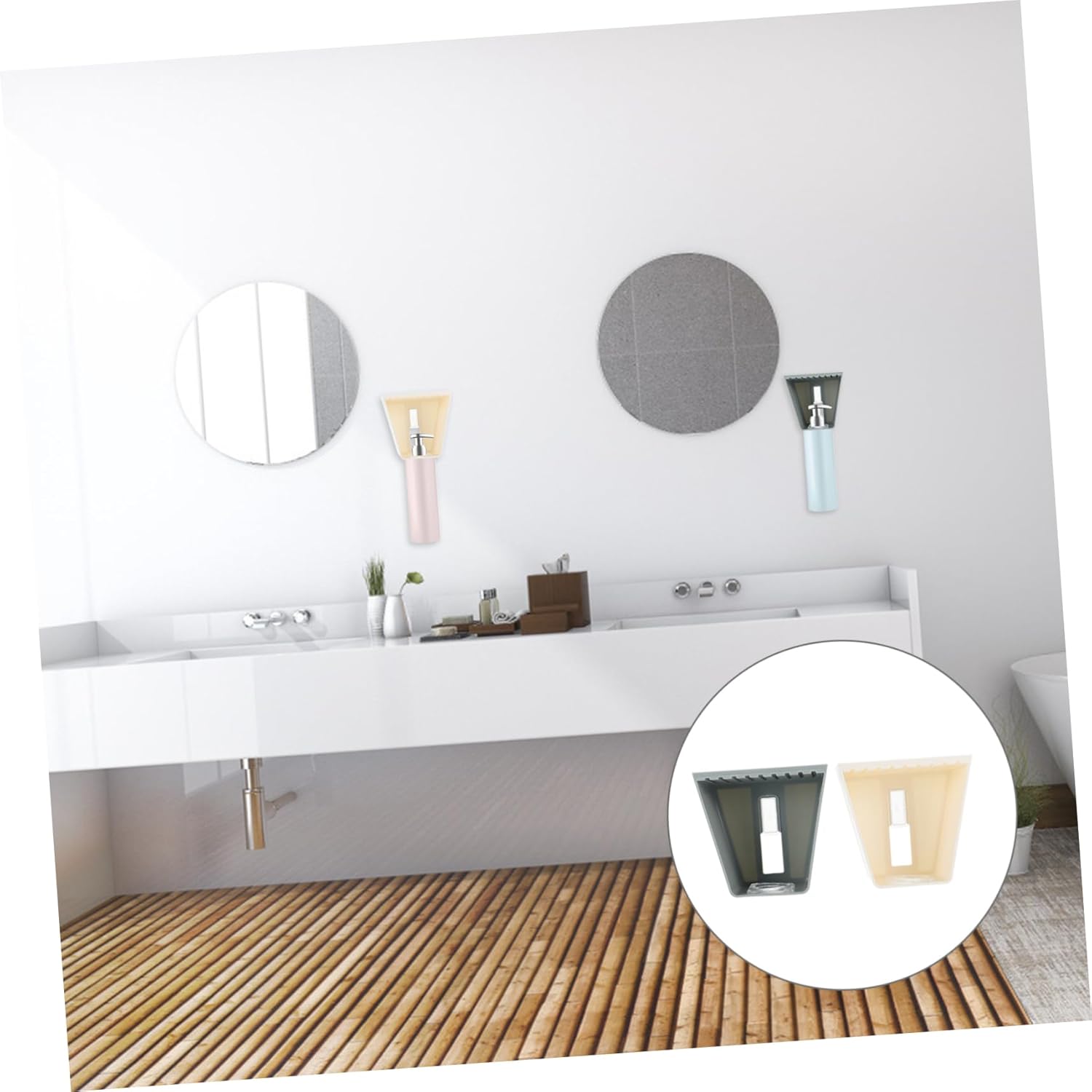 PAMINGONO 2pcs Wall Mounted Shampoo Hook Organizer Rack For Bathroom