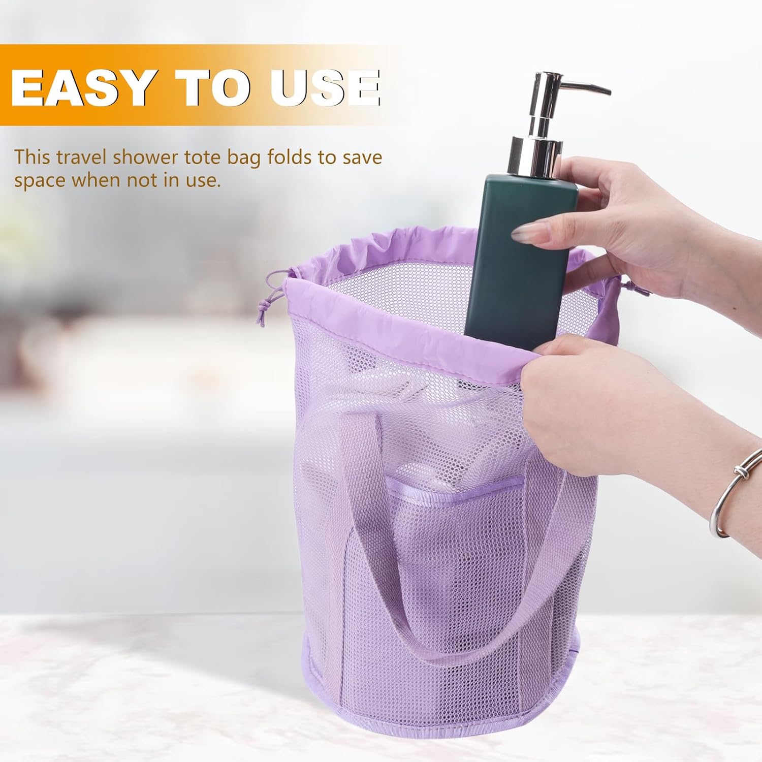 Portable Mesh Shower Caddy for Dorm Room Essentials