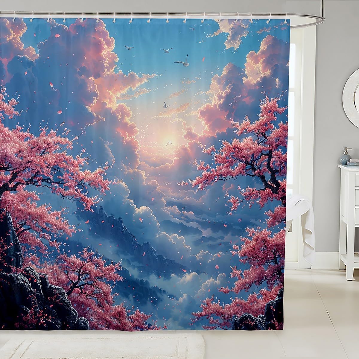 Erosebridal Japanese Anime Shower Curtain Set
