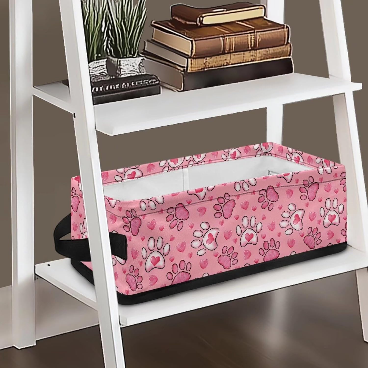 Dog Paw Toilet Paper Storage Basket with Handles