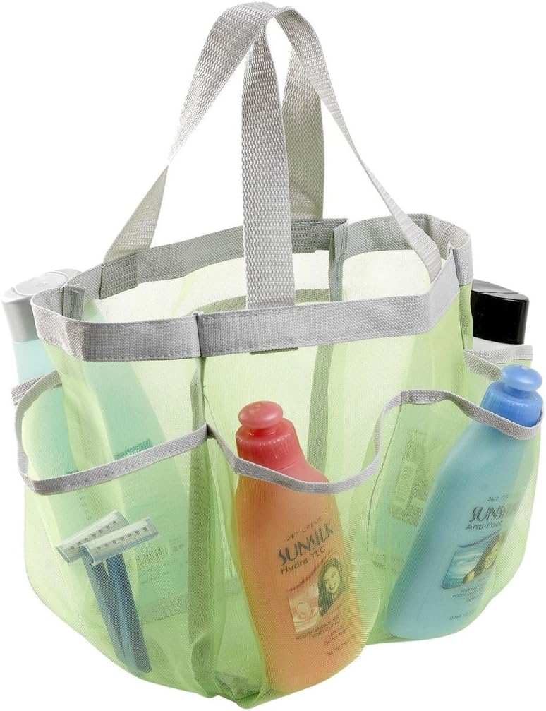 Holiberty Quick Dry Shower Caddy with 8 Mesh Pockets