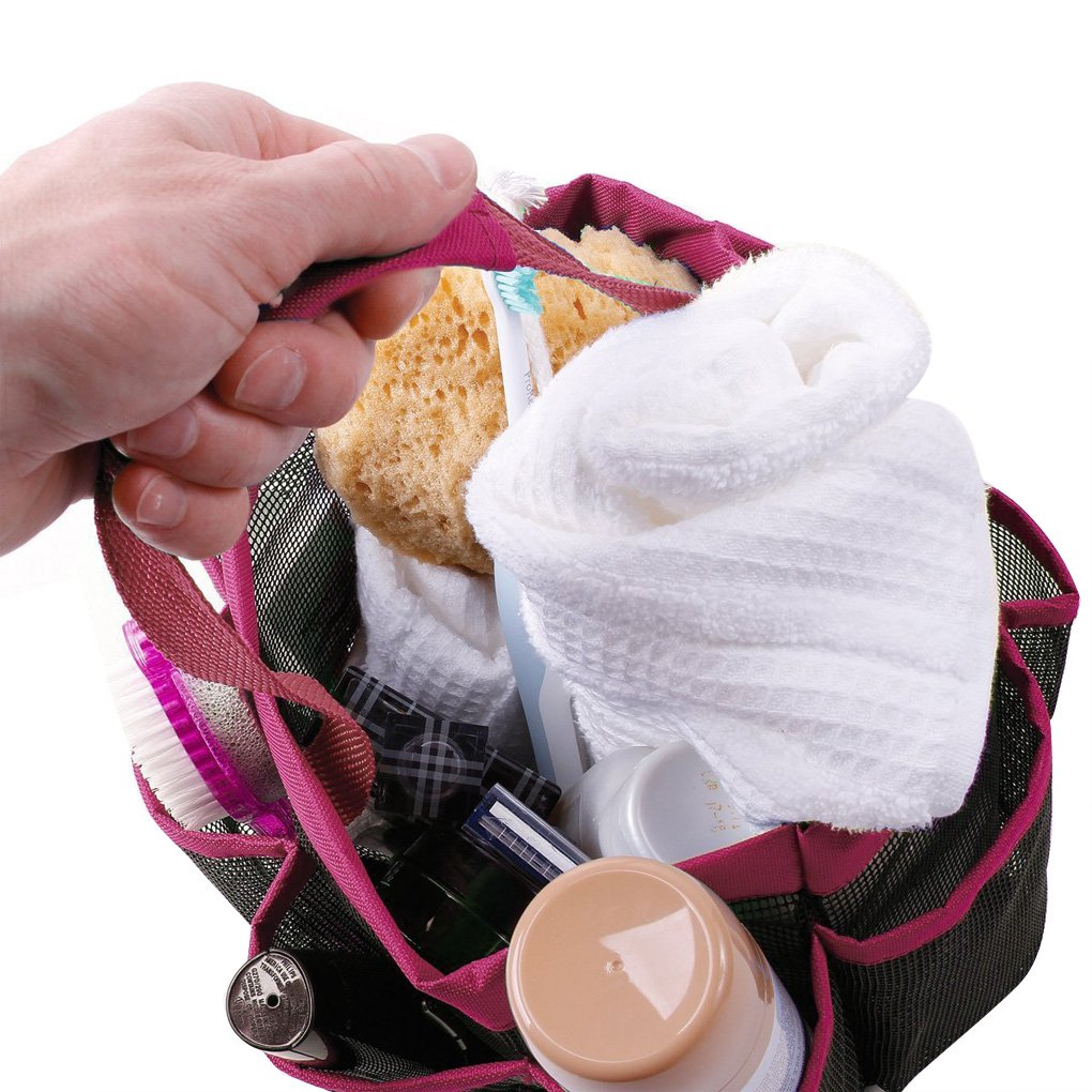 Quick Dry Shower Caddy with 8 Pockets and Handle