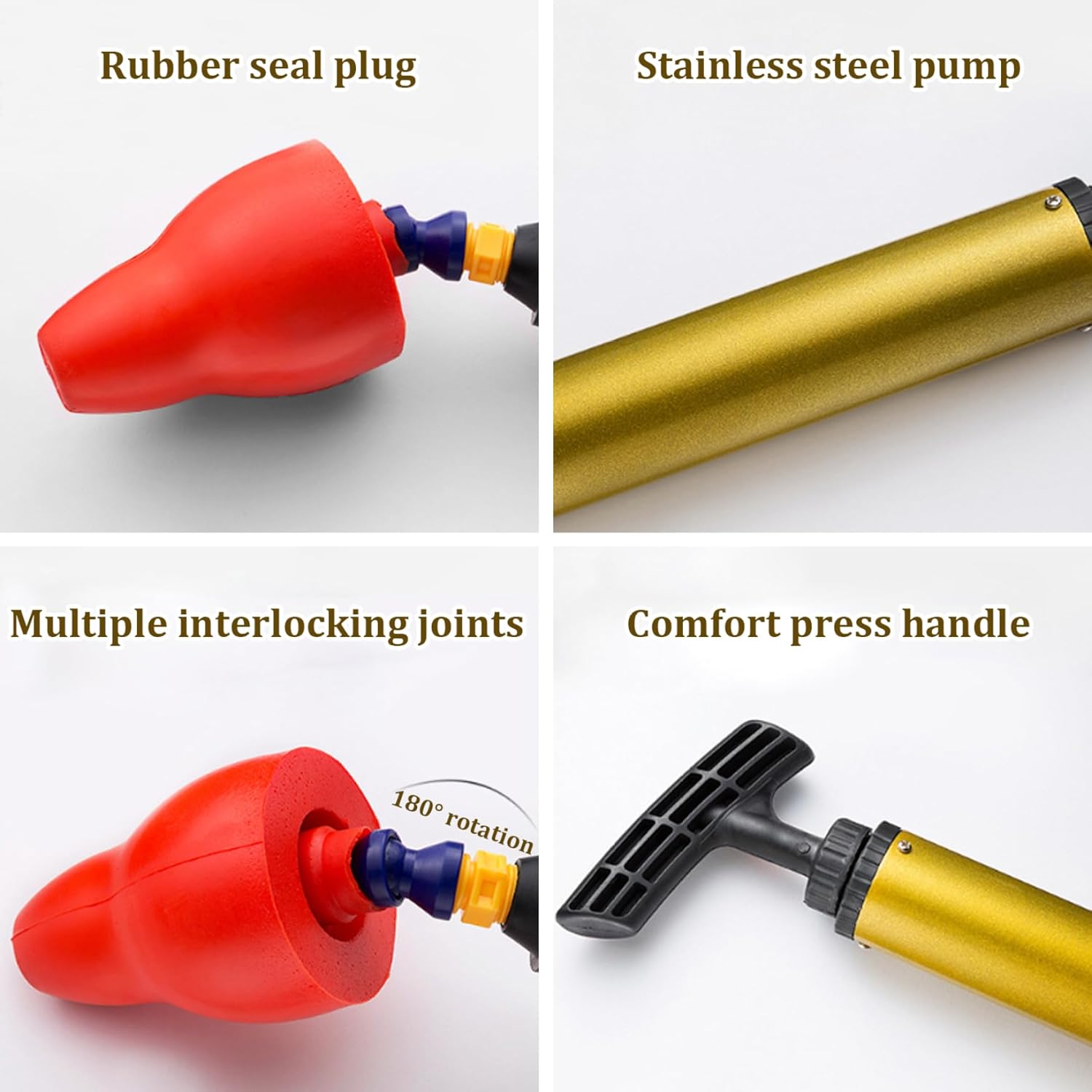 Wedhapy High Pressure Toilet Plunger with 180 Rotating Seal