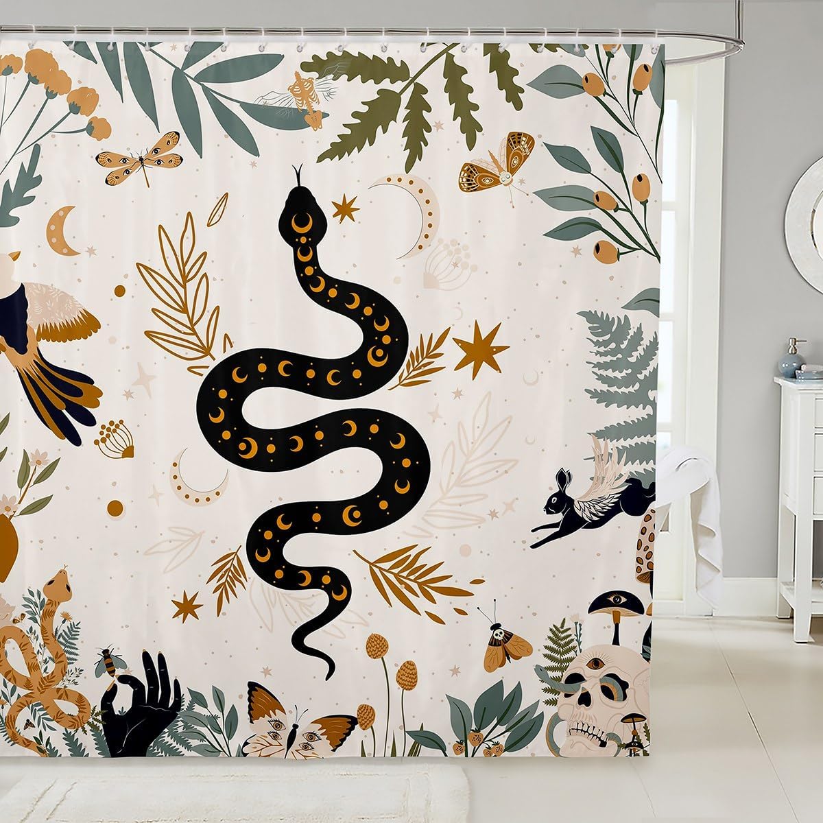 Erosebridal Snake Pattern Waterproof Curtain Set